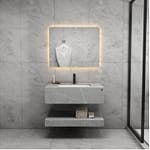 مغسله رخام مع مرايا ليد مقاس 80