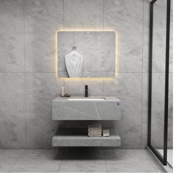 مغسله رخام مع مرايا ليد مقاس 60